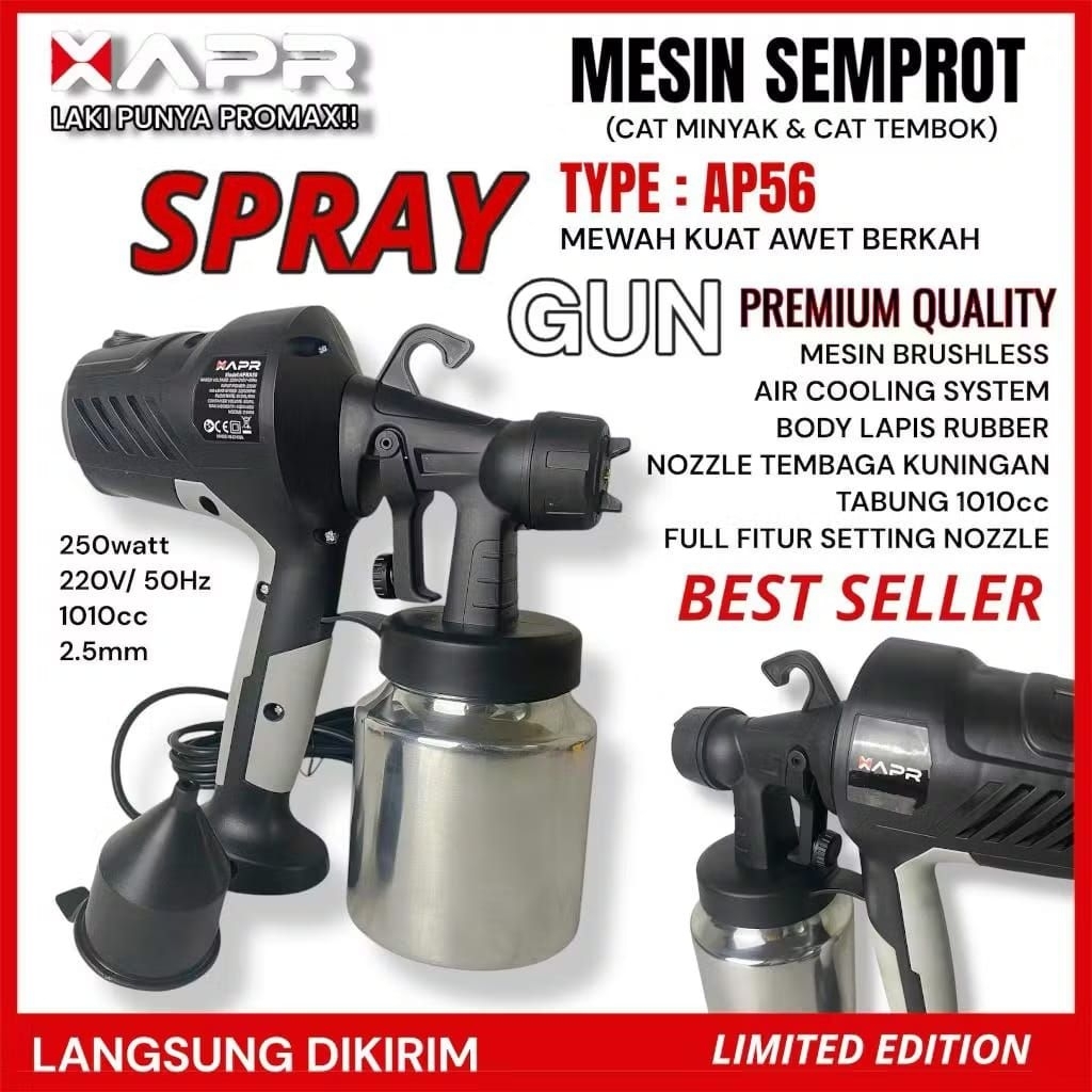 PROMO X-tra XAPR SPRAY GUN ELEKTRIK APR JAPAN TYPE AP56 GARANSI RESMI 3THN MESIN CAT SEMPROT Kualita