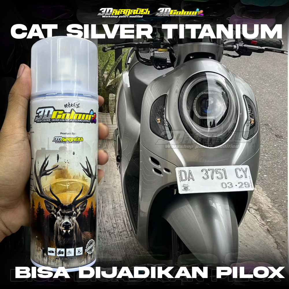 ( BISA DIJADIKAN PILOX ) CAT SILVER TITANIUM / CAT PU SILVER SPECIAL