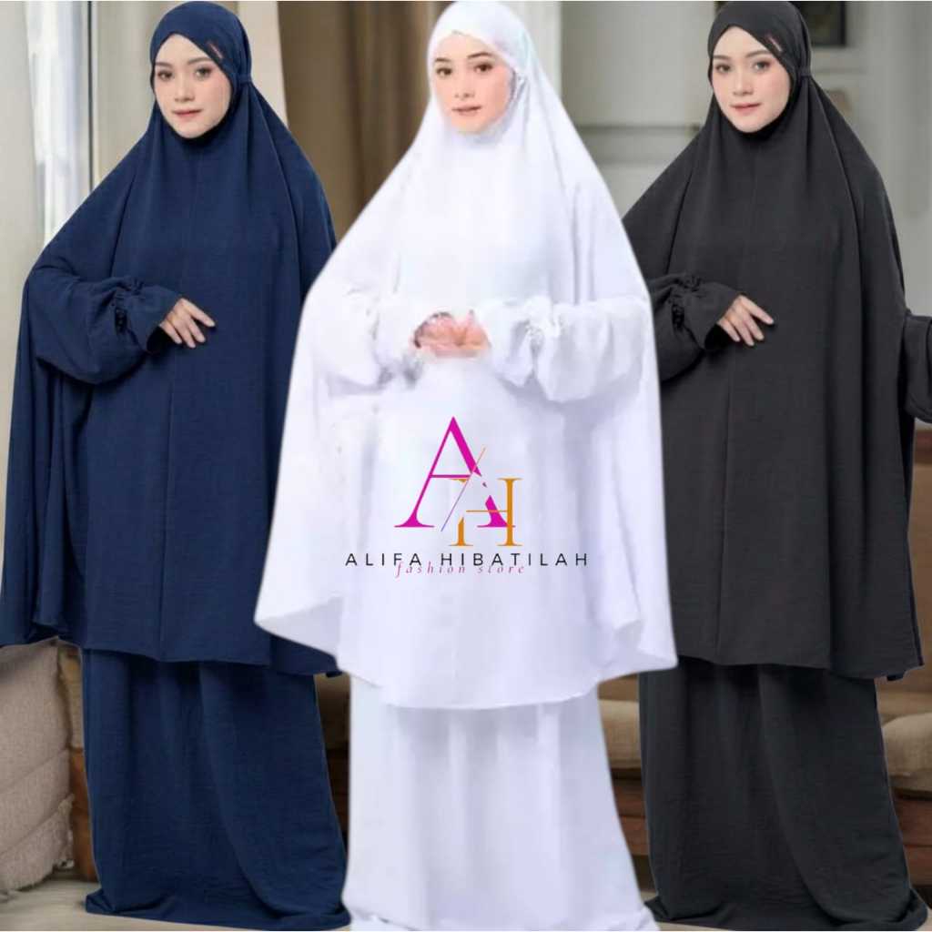 MUKENA DEWASA BERLENGAN SETELAN ATAS BAWAH CRINKLE