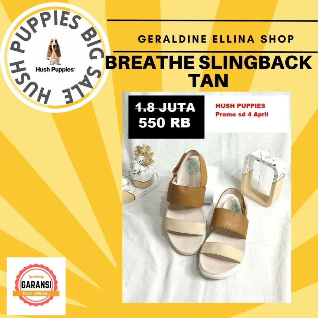 Sandal Sepatu  Hush puppies wanita original sale seri BREATHE SLINGBACK