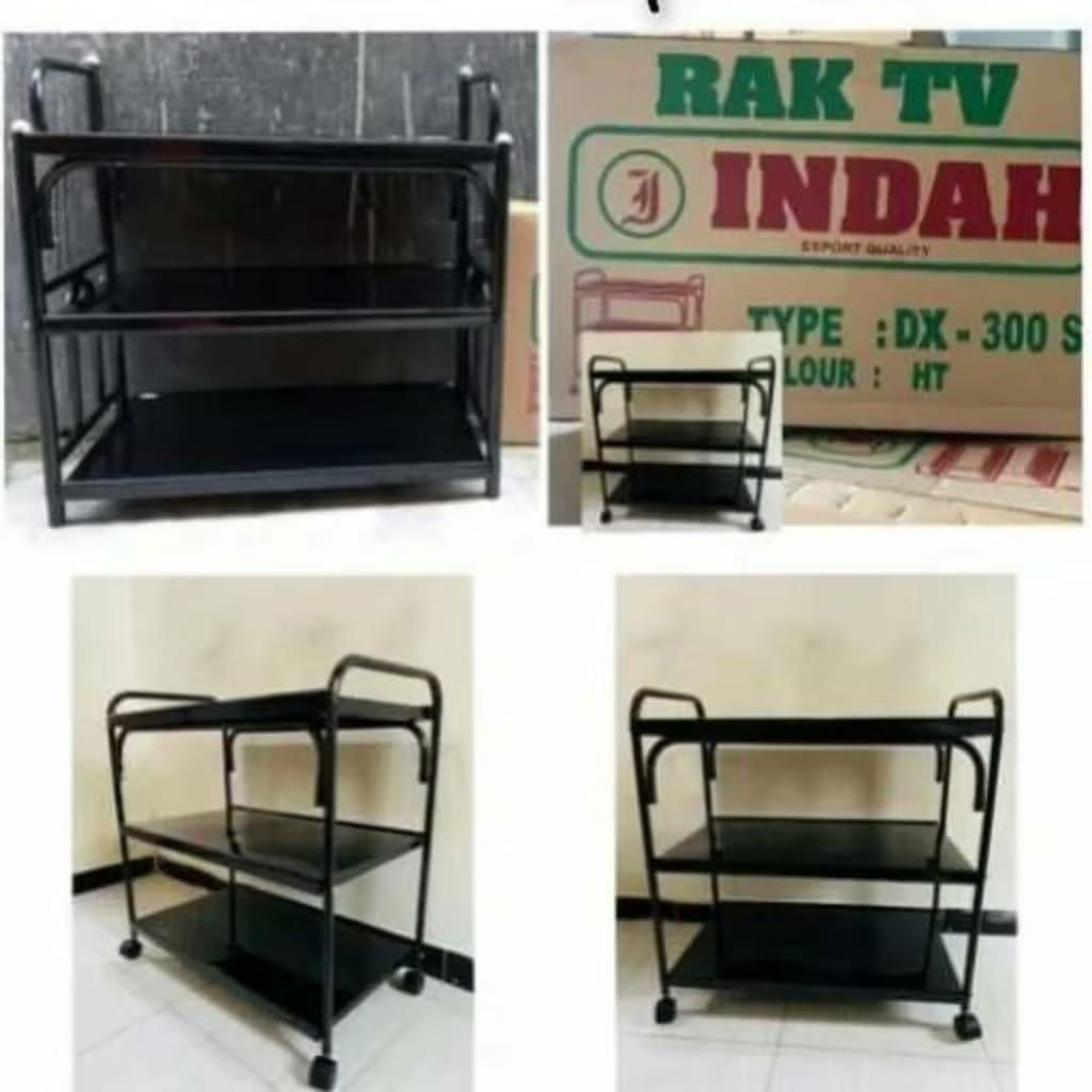 Rak TV Roda DX300 / Rak TV 3 Susun Besi (Indah)