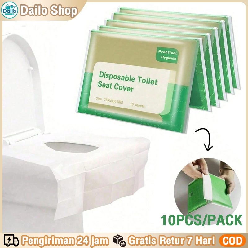 [COD] Dailo 5Packs Kertas Pelindung Alas Dudukan Kloset WC Toilet Travel Disposable Seat Cover 1 Pac