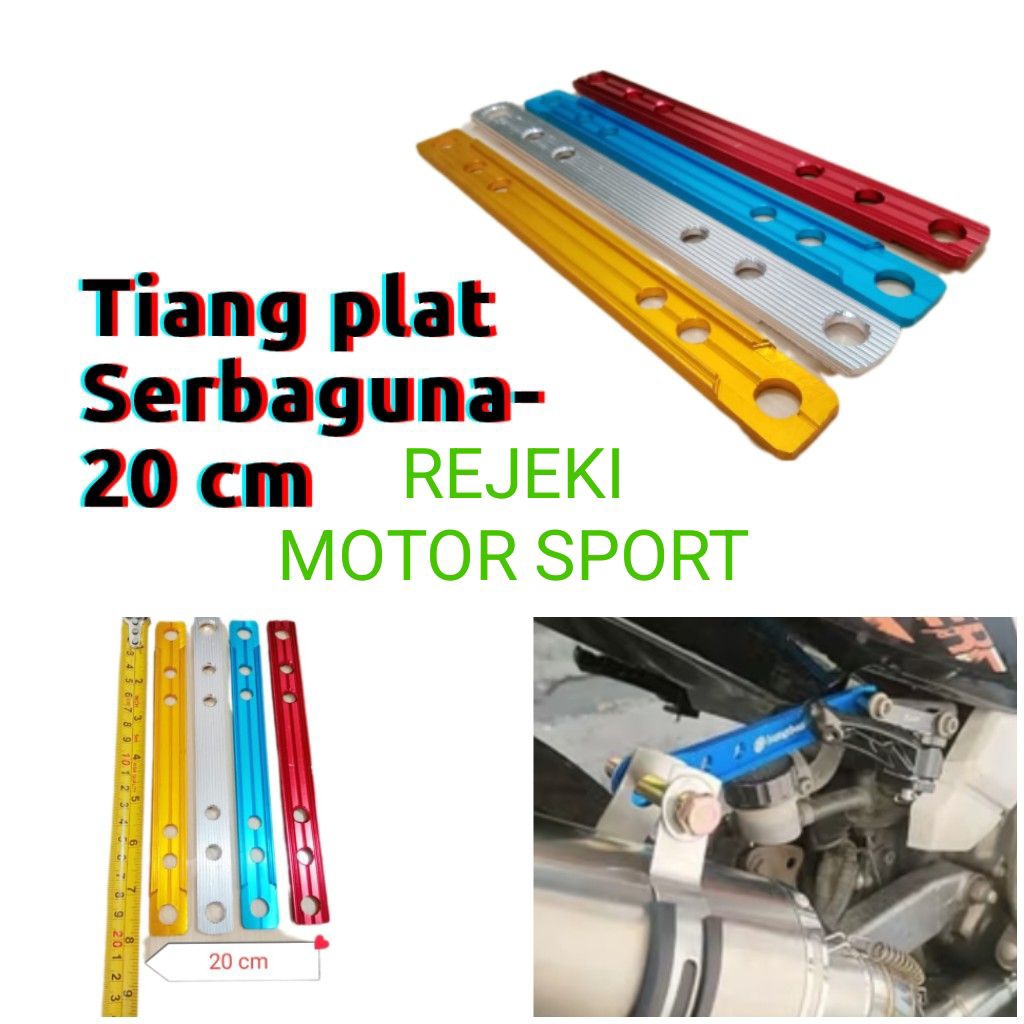 tiang plat serbaguna/plat gantung knalpot racing ( ukuran PENDEK 20 cm)