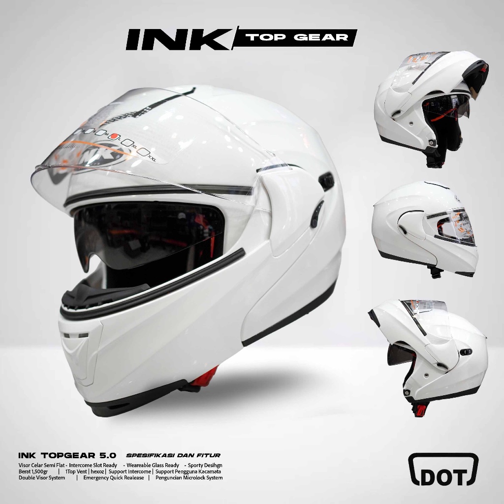 Helm modular INK TOP GEAR 5.O - helm modular double visor ink dot