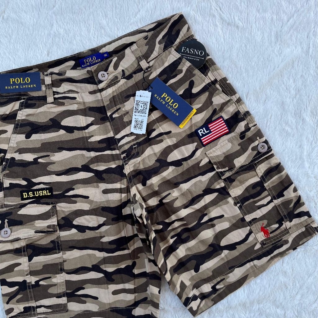 NEW & ORIGINAL Ralph Lauren CARGO Short Pants, BROWN US ARMY.M0176