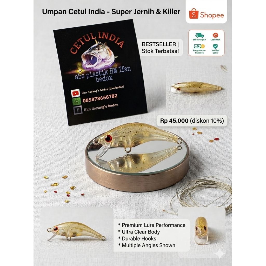Lure minow cetul india original