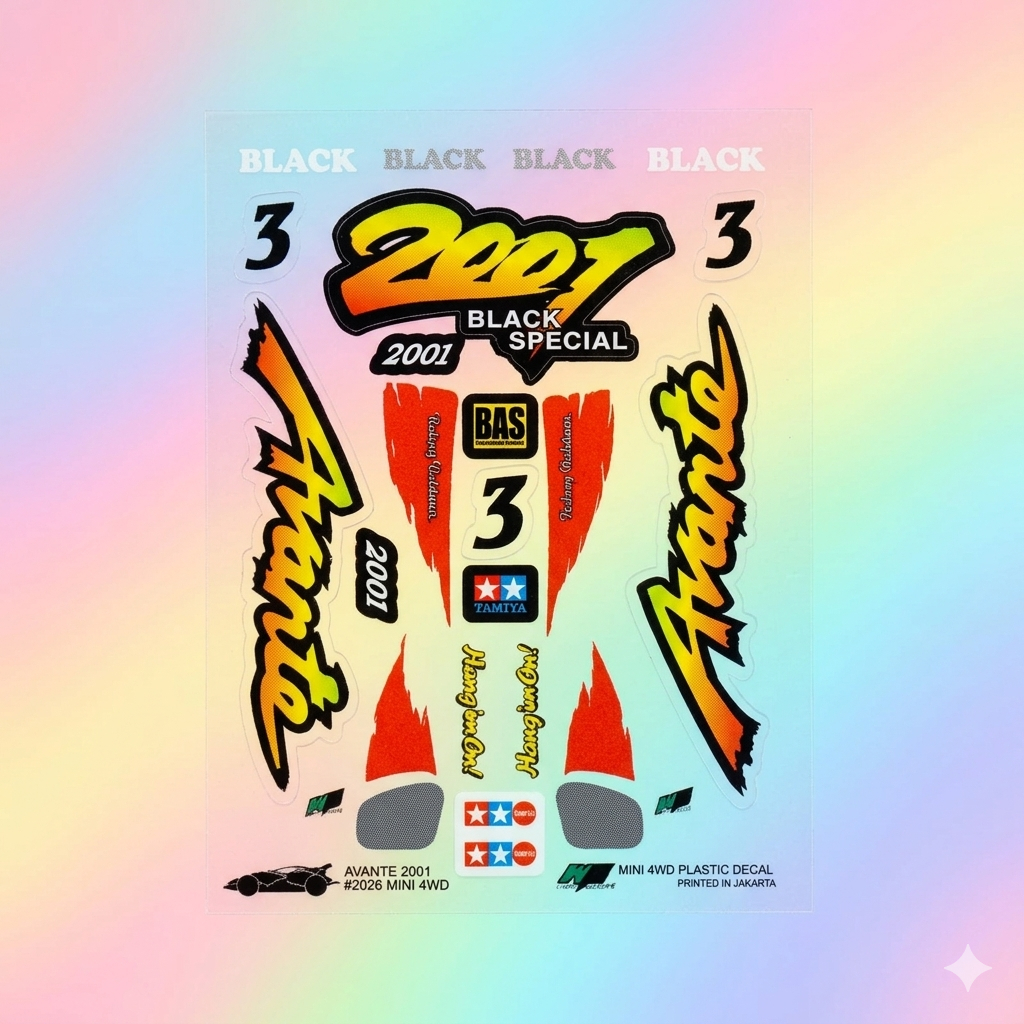 Stiker Avante 2001 - 3 - Transparan