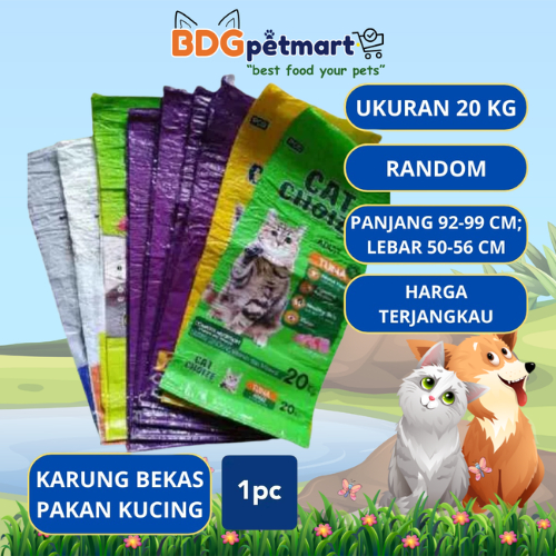 KARUNG BEKAS MAKANAN PAKAN KUCING 20KG / KARUNG TAMBAHAN PACKING / KARUNG SAMPAH