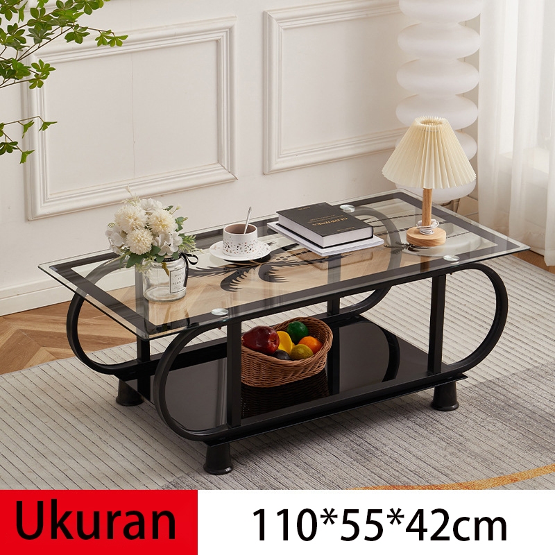 Kaca Tempered Meja Tamu Meja Kopi Meja Sofa Mewah Ringan Meja Sudut Sofa Modern Sederhana Meja Kopi 