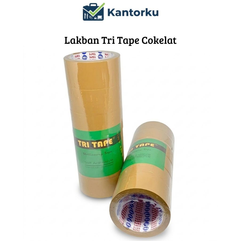 Lakban Coklat Tri Tape - Kuat, Fleksibel, Mudah Digunakan