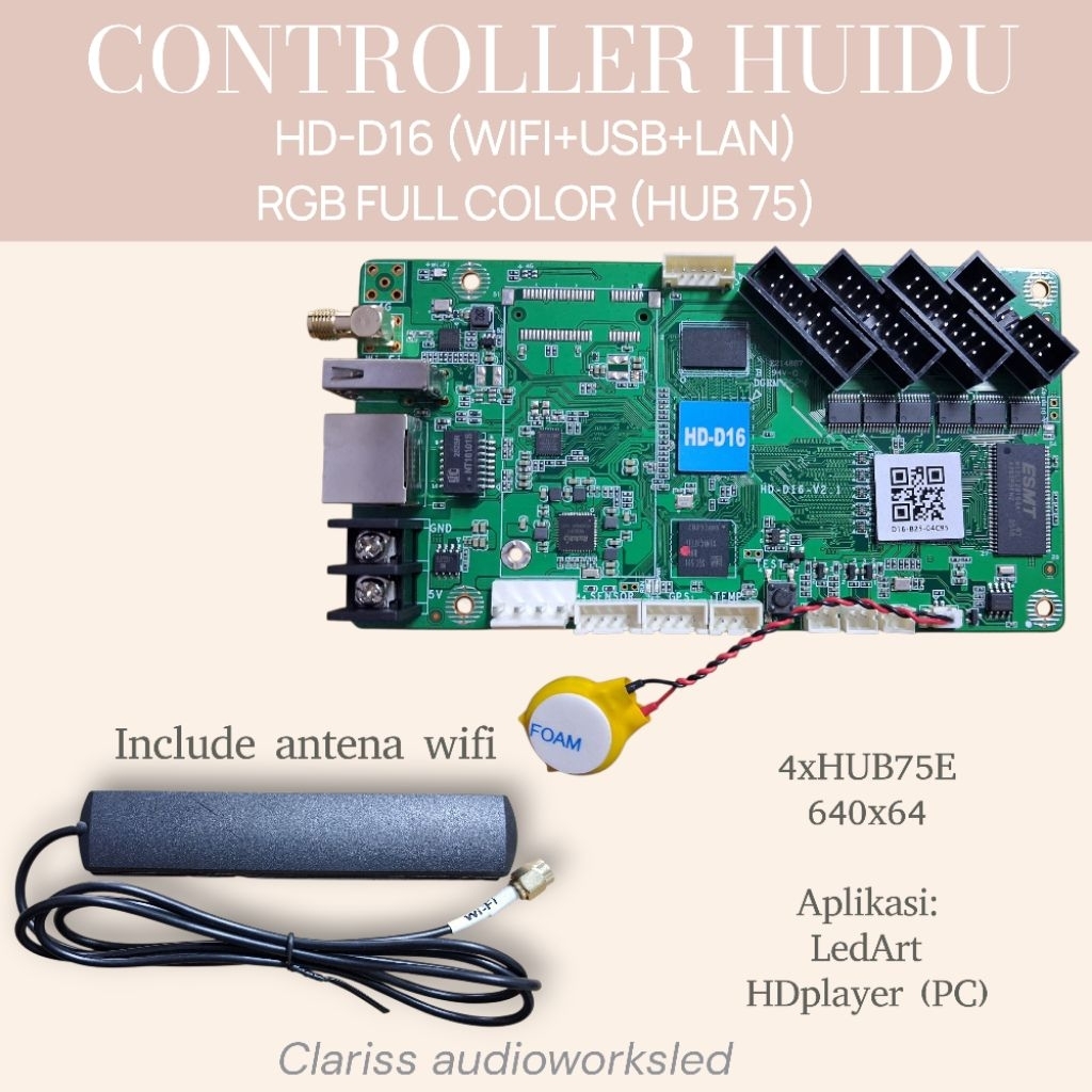 Controller HD-D16 wiFi android full RGB modul videotron