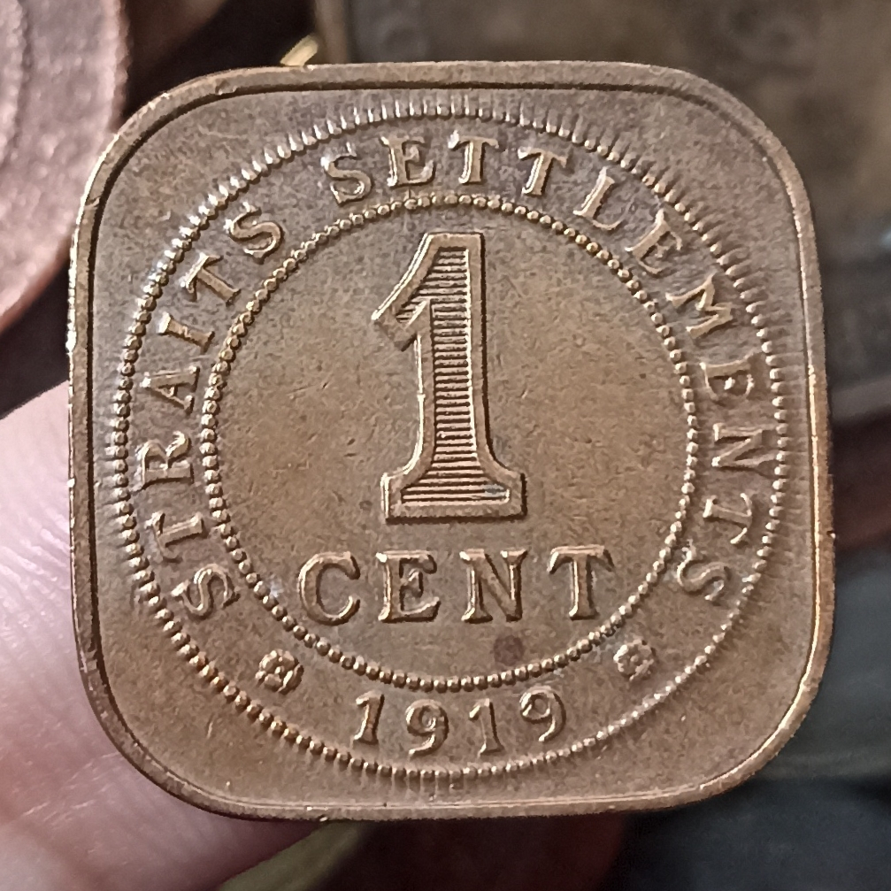 Koin Kuno Straits Settlements (British Malaysia) 1 Cent - George V 1919