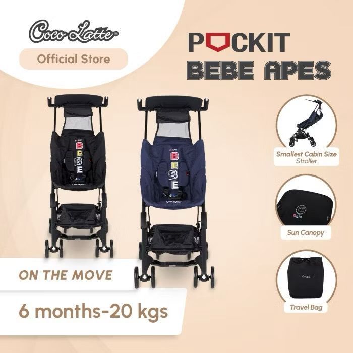 Cocolatte Pockit Bebe Apes CL-7881 Cover Kereta Dorong Bayi Dark Blue