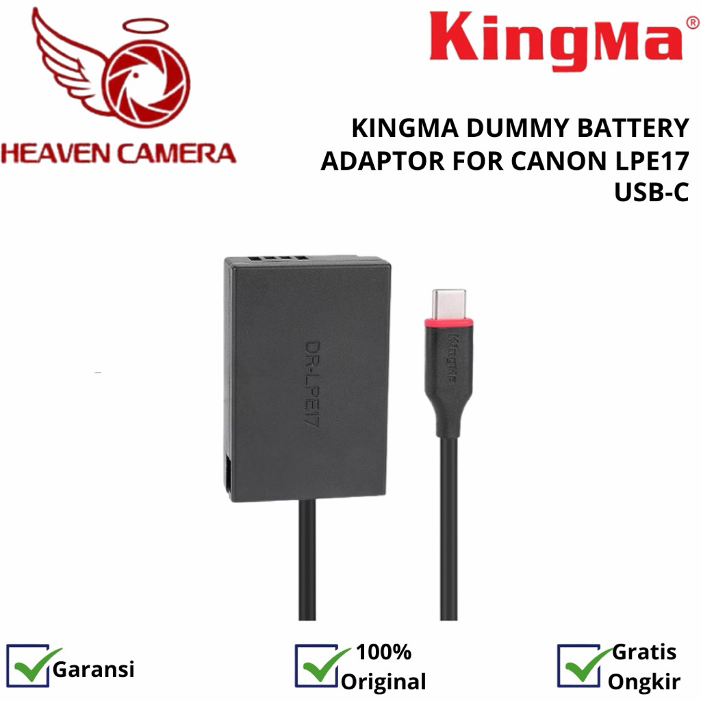 KINGMA Type C USB-C Dummy Battery for Canon LP-E17 Power Bank Adapter