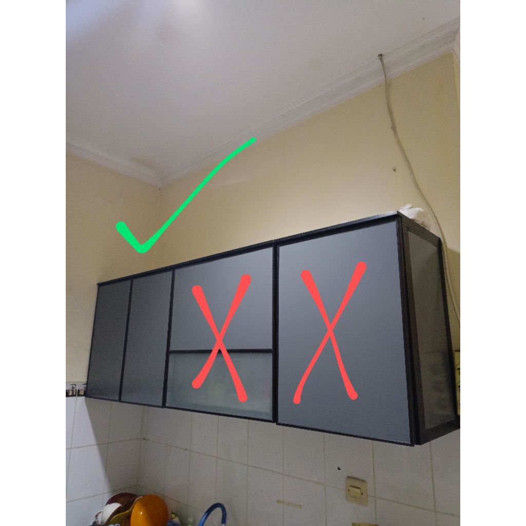 KITCHEN SET ALUMINIUM GANTUNG BAGIAN LEMARI 2 PINTU