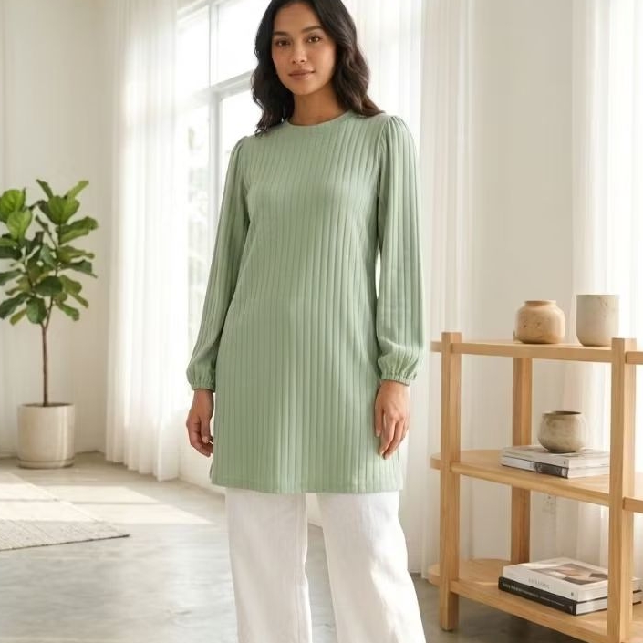 PL tunik knit warna Sage