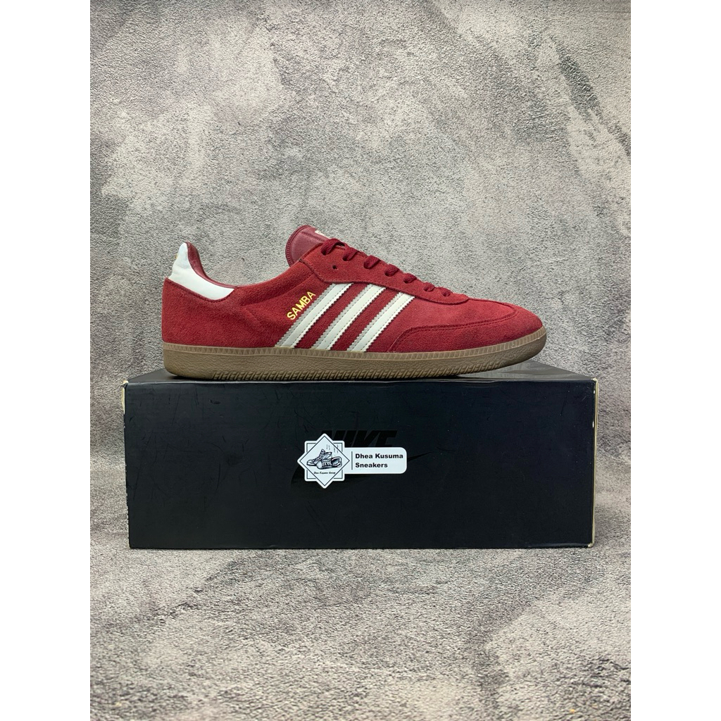 Sepatu Second  Adidas Samba Maroon  Size 46  Original Guarantee 100%