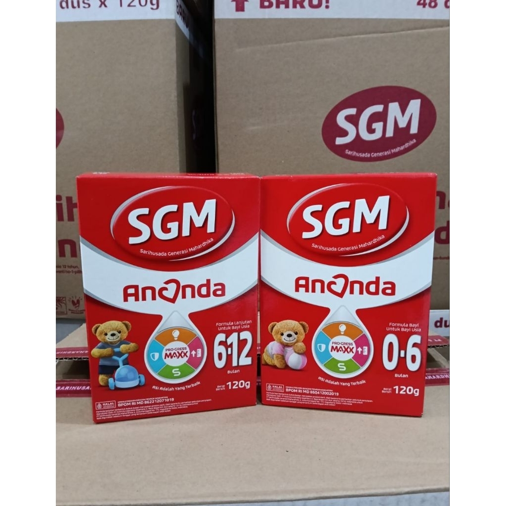 susu formula sgm bayi usia 0-6 DAN 6-12 bulan 120 gr gratis bubble wrap kardus
