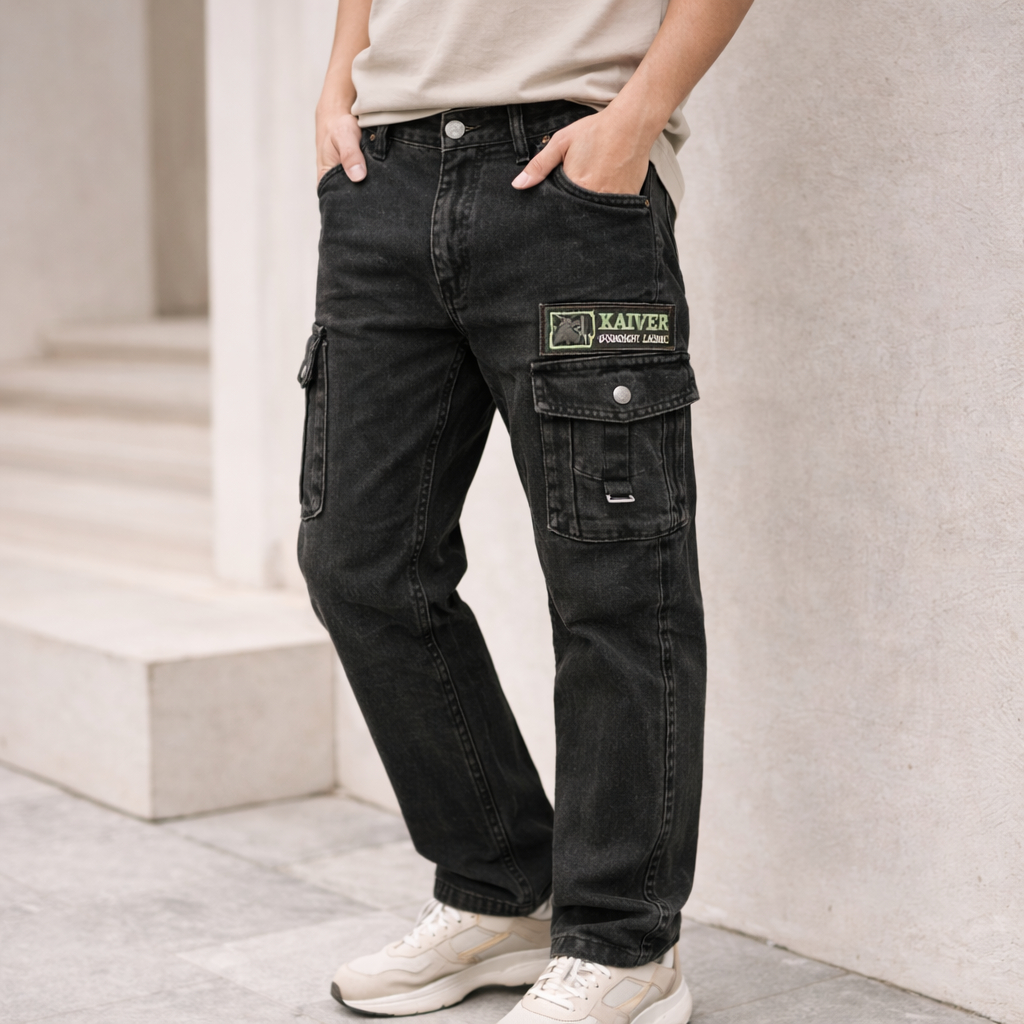 CELANA CARGO PANJANG PRIA Bahan Semi Jeans Tebal/Celana Gunung/Cargo Pria Murah/Cargo Jeans