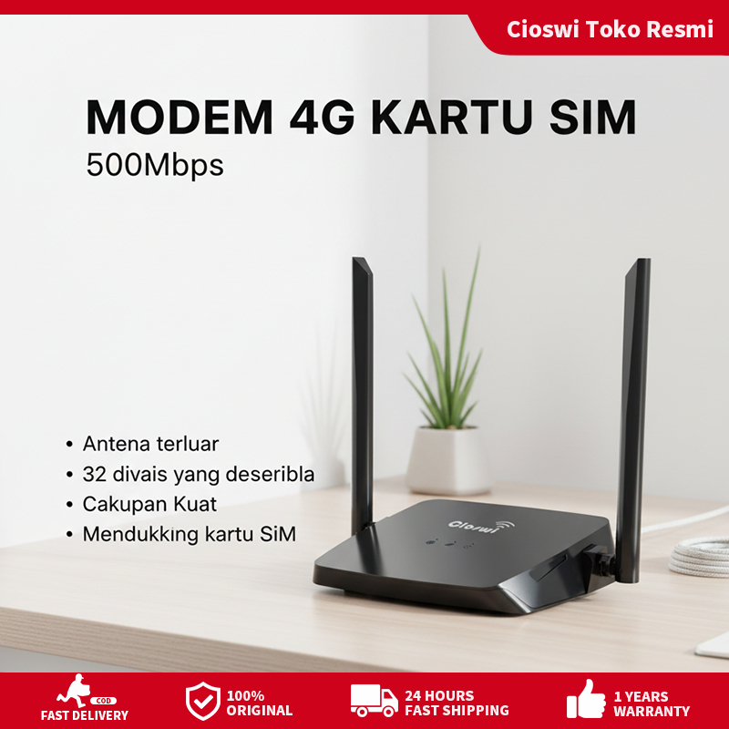 WiFi Router 500Mbps, Single Band, Bisa Pakai Kartu SIM, Mudah Digunakan