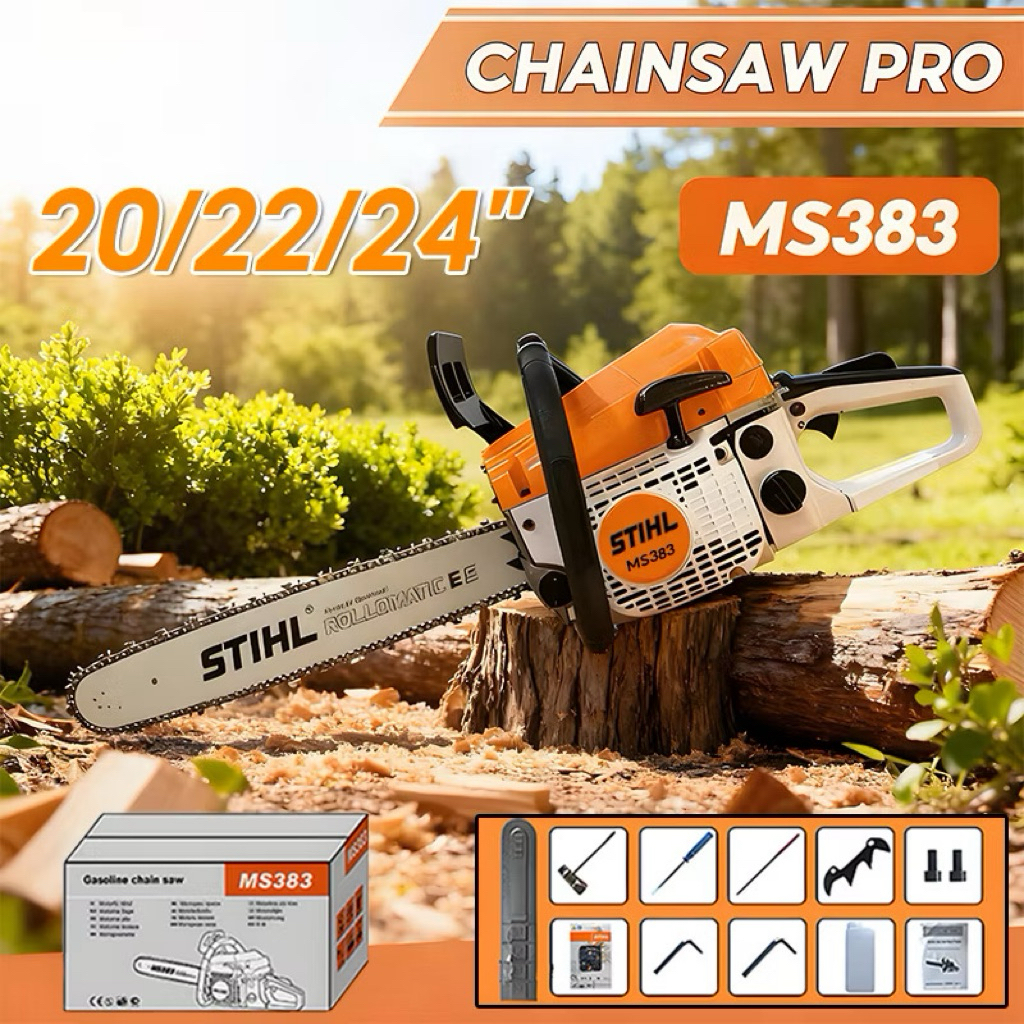 STIHL Jerman Mesin Gergaji Kayu MS383 Bar 22 Inch - Mesin Sinso Mini STIHL MS 383 Bar 22 Inch Kompli