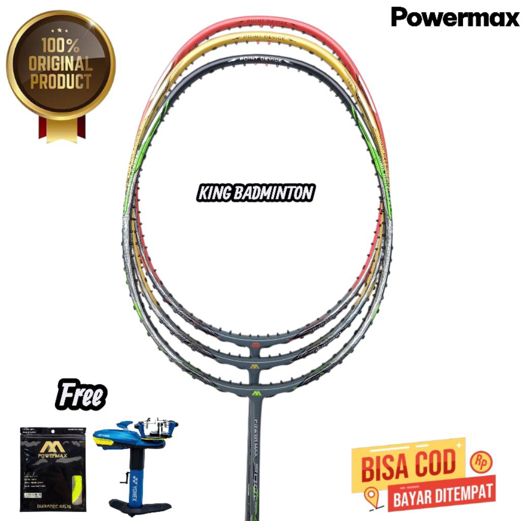 Raket badminton powermax 900 terpasang senar bisa cod