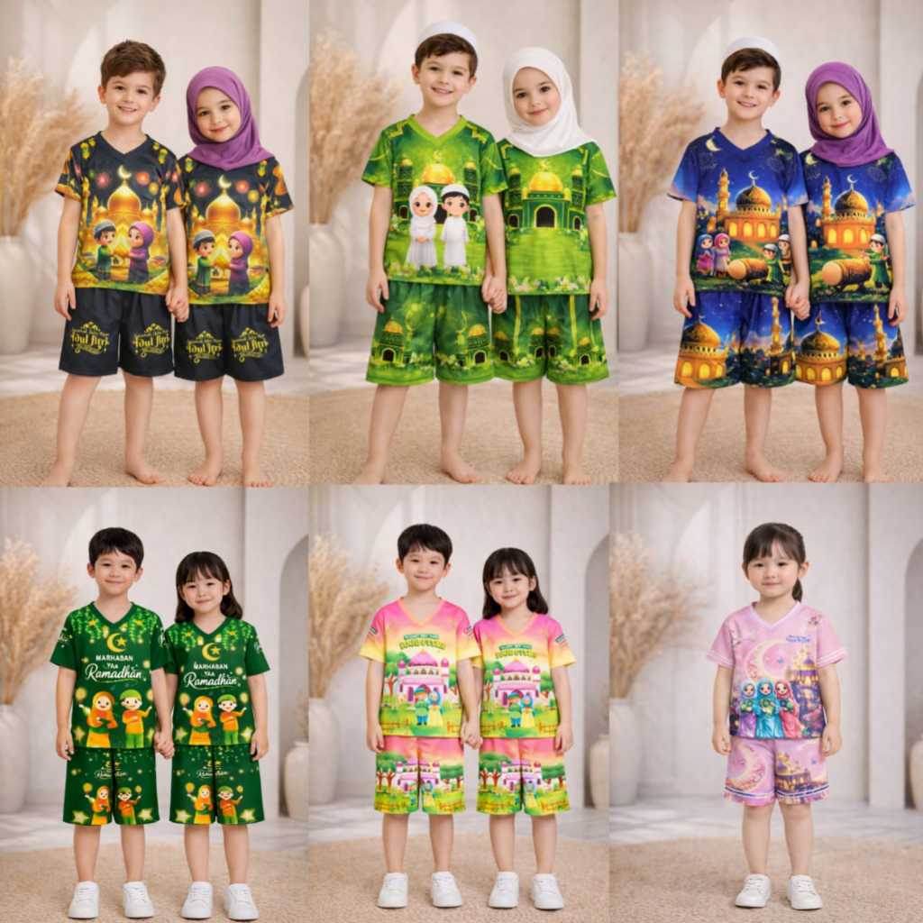 Setelan baju anak cowok cewek untuk usia 1-12 tahun/Setelan jersey anak/bahan milano dryfit sublim