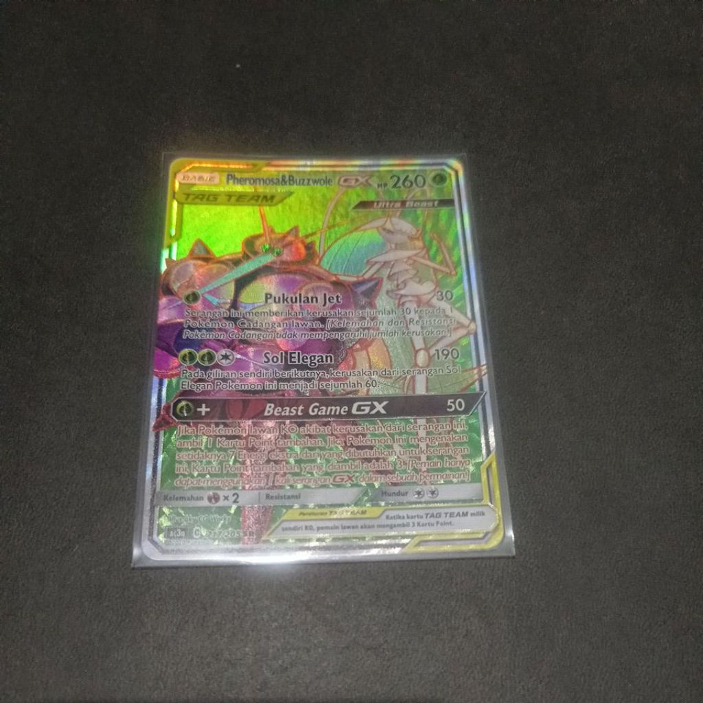 Kartu Pokemon Indonesia - Pheromosa & Buzzwole GX Tag Team SR