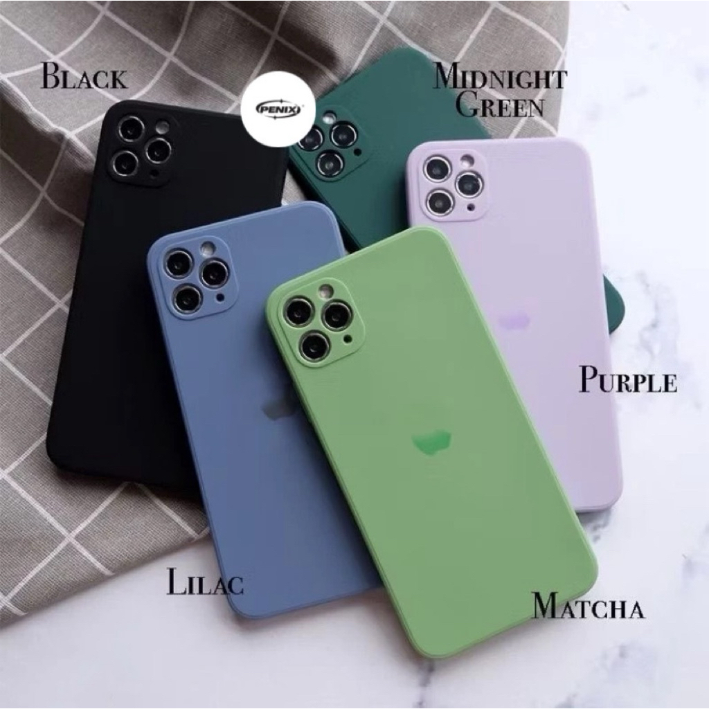 Square Edge Case With Stiker Logo Compatible For Iphone 7 8 7+ 8+ X Xs Xr 11 12 13 14 15 PRO PLUS PR