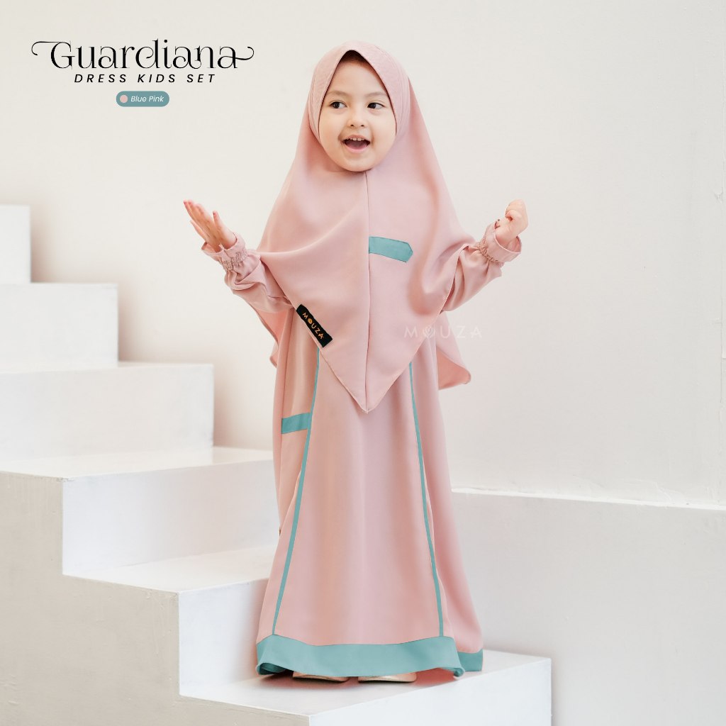 Mouza Indonesia Guardiana Dress Set Kids Sarimbit Keluarga Gamis set khimar anak