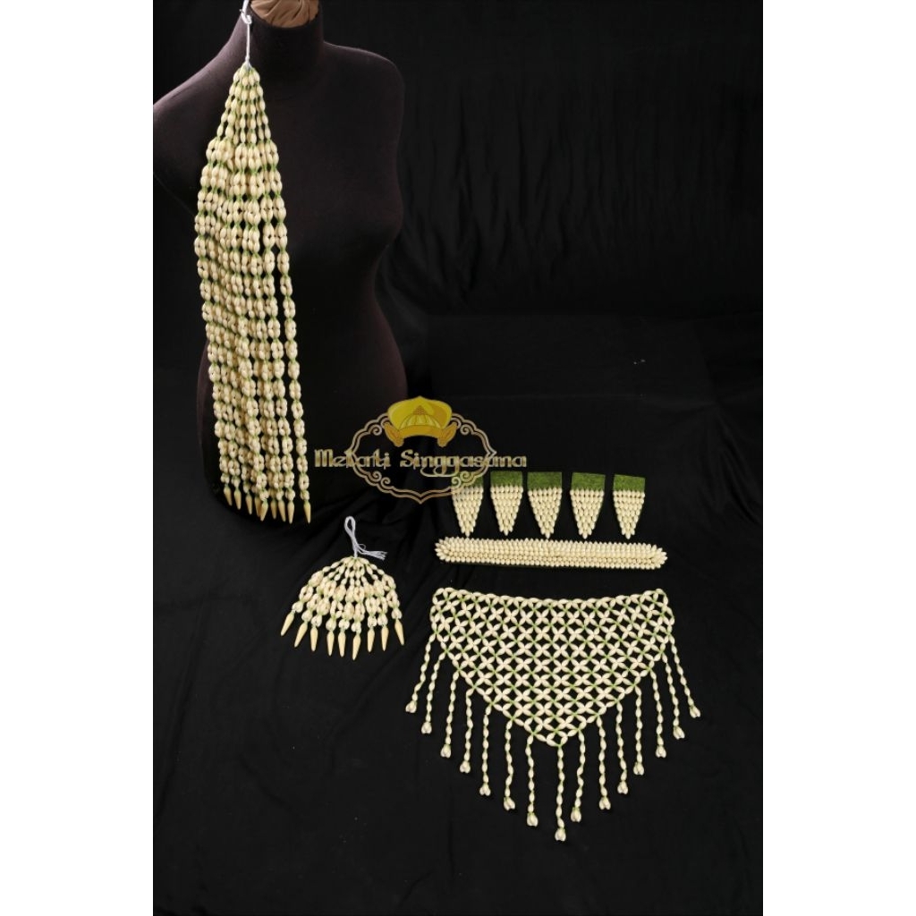 Set Ronce Melati Pengantin Sunda model Bawang Sebungkul Imitasi Mirip Asli.