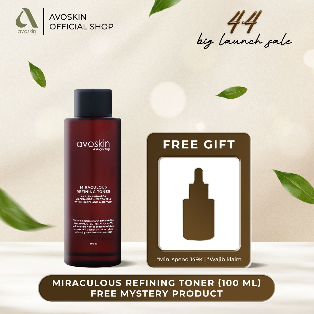 Toner Avoskin Miraculous Refining 100ml-AHA BHA PHA-Eksfoliasi Kulit Wajah