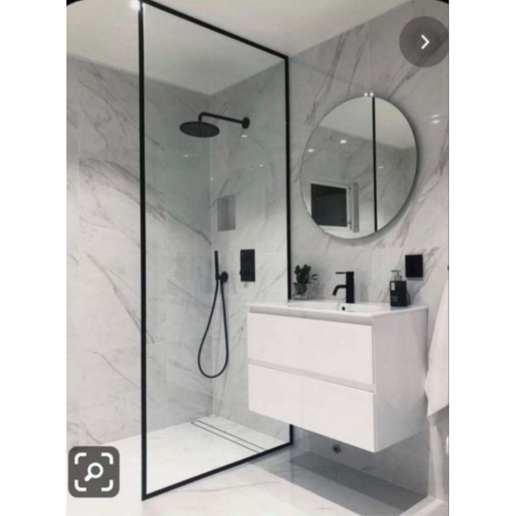 Sekat Kamar Mandi kaca Tempered 10 mm