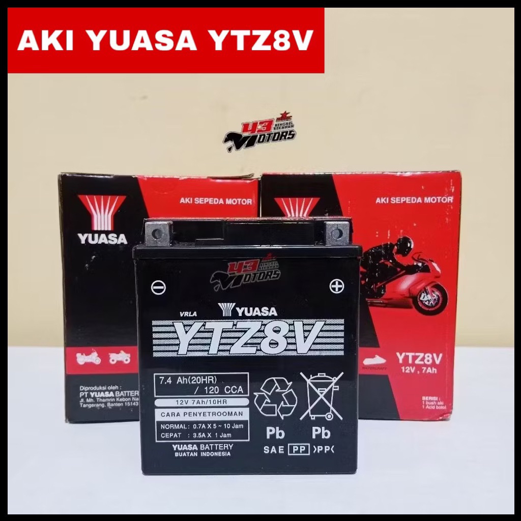 YUASA AKI YTZ8V 12V 7.4Ah(20Hr) ORIGINAL 100% YUASA