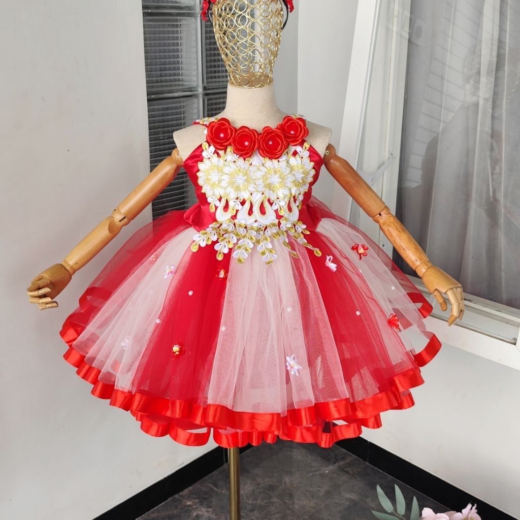 Baju merah putih anak perempuan // dress merah putih anak // baju merah putih // baju karnaval // ko