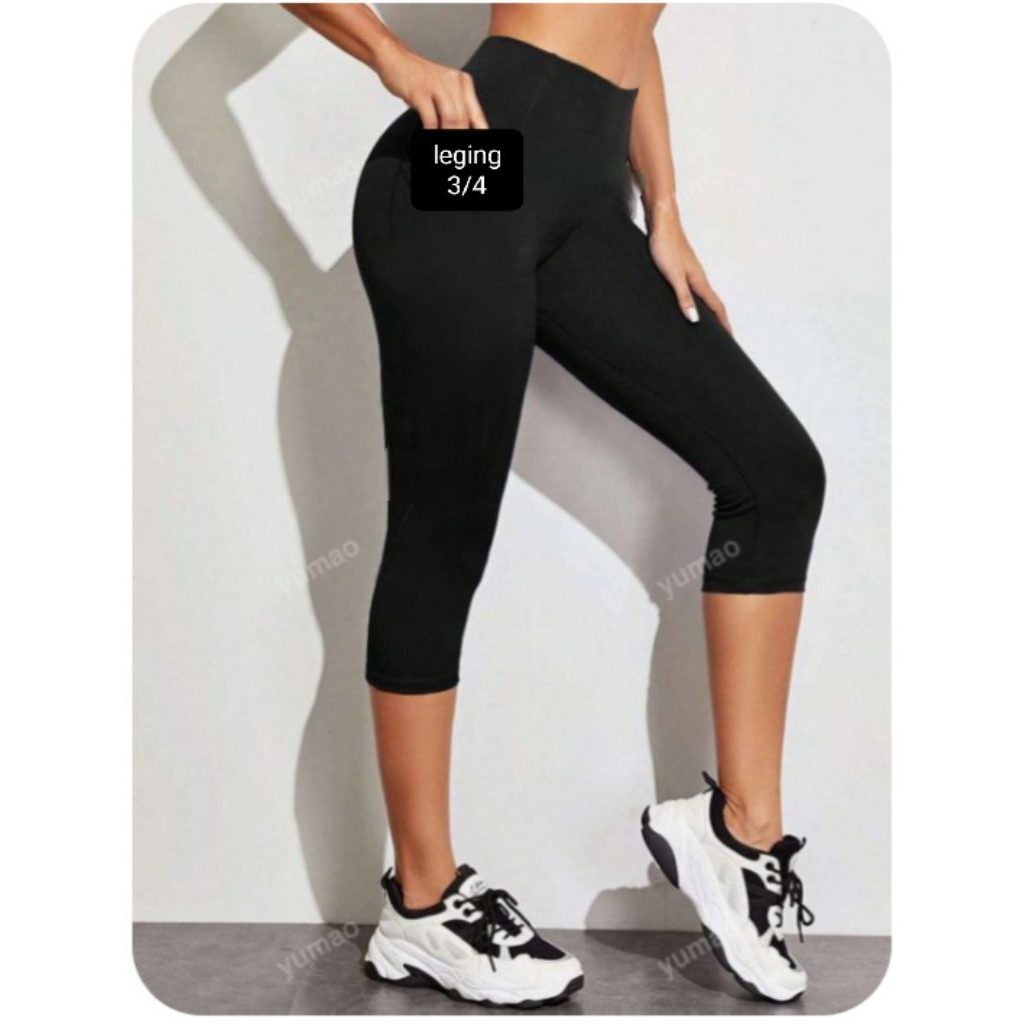 Leging 3/4 Bawah Lutut Wanita||Leging Pendek Perempuan