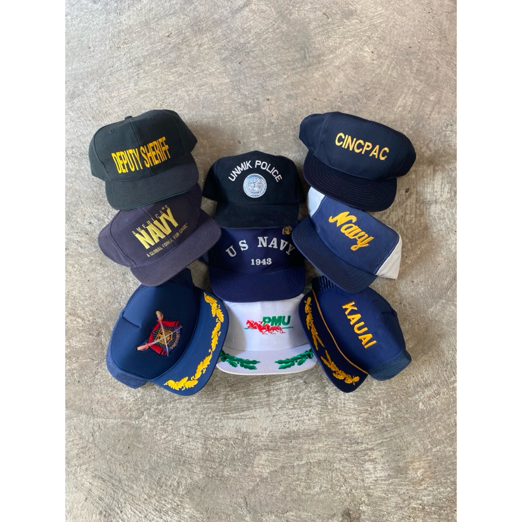 Vintage Uss Hat/ Us navy / Vintage Military hat/ Topi usa/ Topi padi/ Vintage us