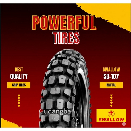 [ PAKETAN / SATUAN ] TUBELESS SWALLOW TRAIL BRUTAL [ 100 80 17 & 130 70 17 ] SB107 SUPERMOTO