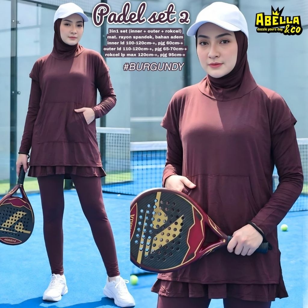 padel set,setelan wanita olahraga by abella - SETELAN CELANA OLAHRAGA SET OLGA HOODIE BY MEISA