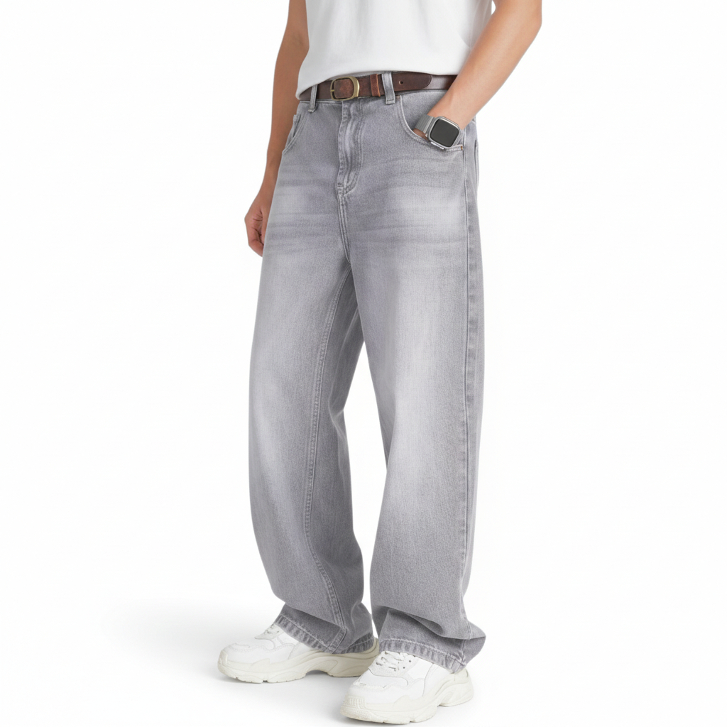 Celana Jeans Pria Baggy Loose Fit Celana Jeans Pria Washed Loose Pants Celana Baggy Jeans Pria