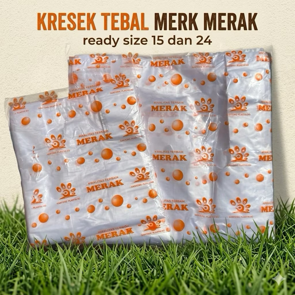 Kresek merk Merak | Kresek Bening Transparan | Kantong Kresek mini Kresek tanggung Kresek besar