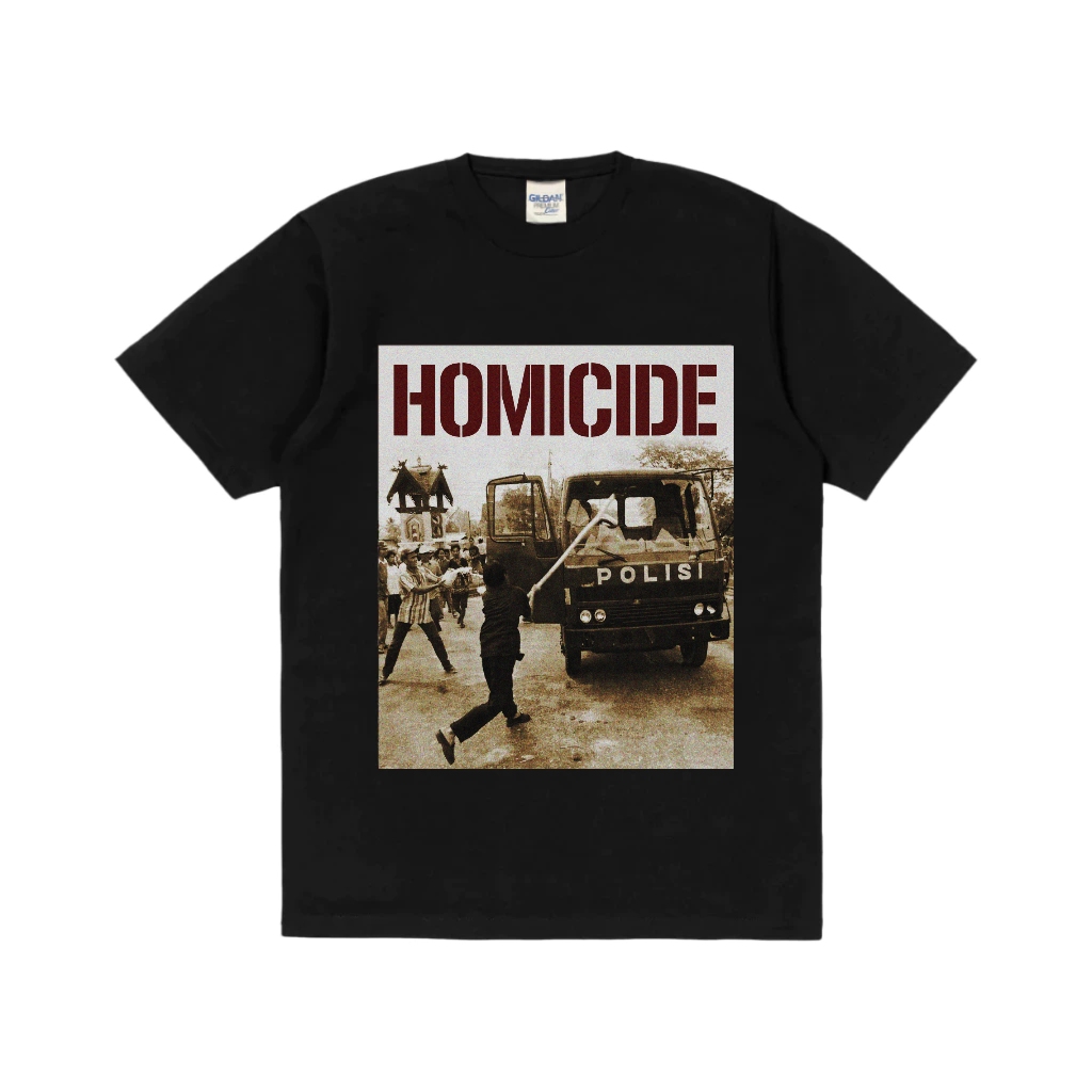 T-shirt Band Homicide Terra Side kaos vintage premium kaos aesthetic cotton combed baju pria wanita 