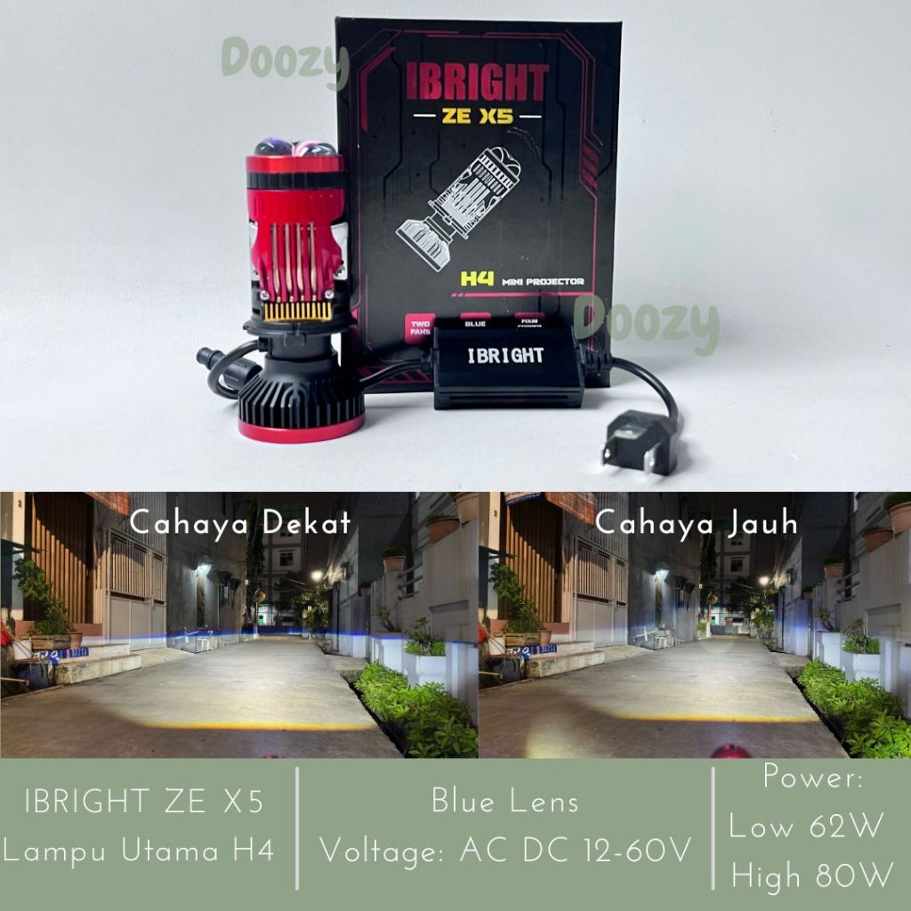 IBRIGHT ZE X5 - Lampu Utama H4 Double Kipas