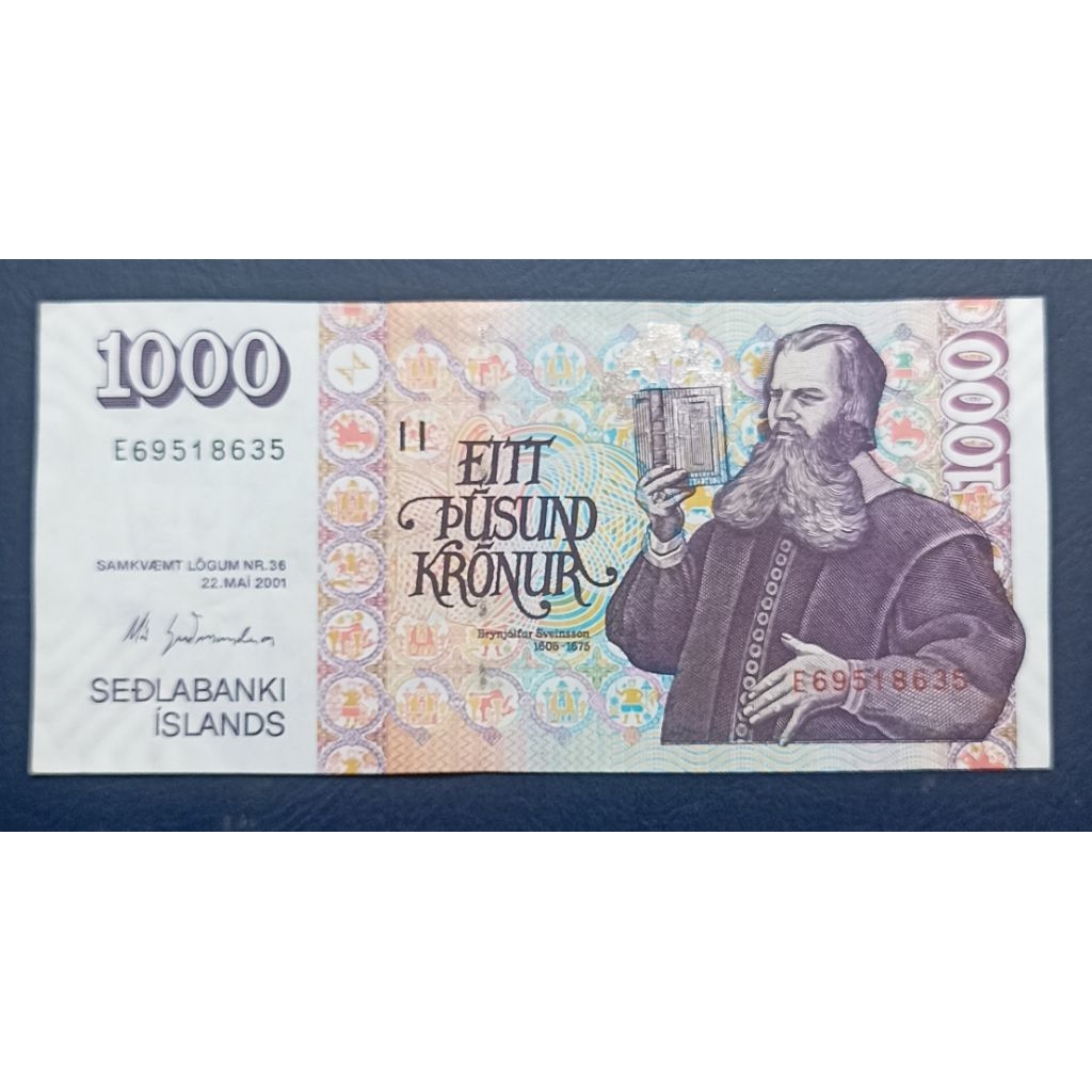 UANG KERTAS ISLANDIA 1OOO KRONUR