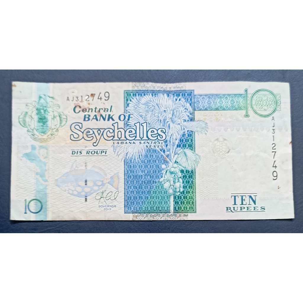 UANG KERTAS SEYCHELLES 1O RUPEES