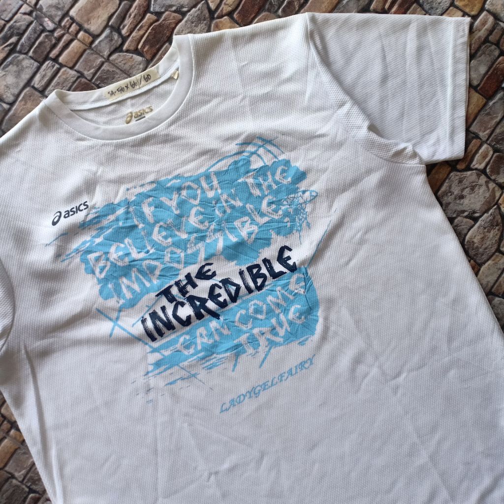 Kaos pria brand ASICS bahan dry fit pl original