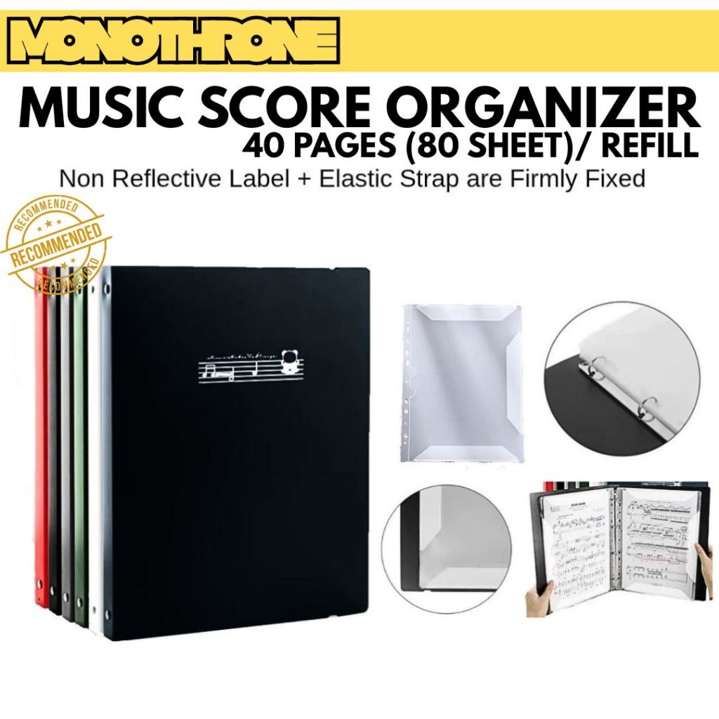 Folder File Kertas Not Partitur Partiture Musik Music Buku Holder Music Score Organizer Map Menyimpa