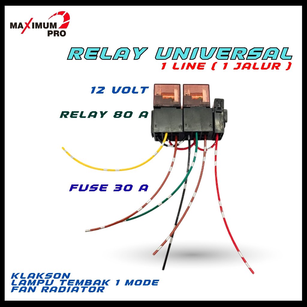 RELLAY KLAKSON 12V 80A 4 PIN PREMIUM TRANSPARAN UNTUK DENSO BOSCH HELLA LAMPU TEMBAK MOTOR MOBIL 1 R