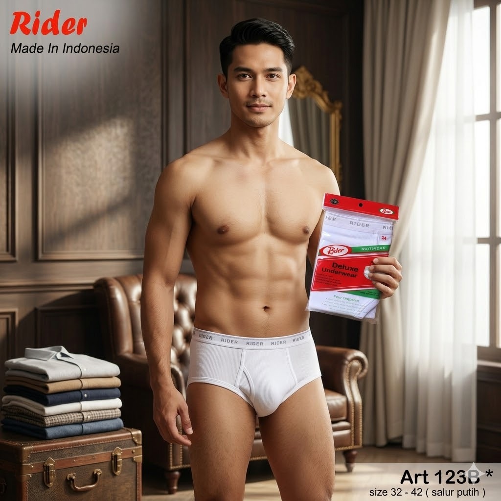 Celana Dalam Rider 125 B Salur Isi ( 3 Pcs ) | Celana Dalam Pria Rider Classic | CD Pria Rider Jumbo