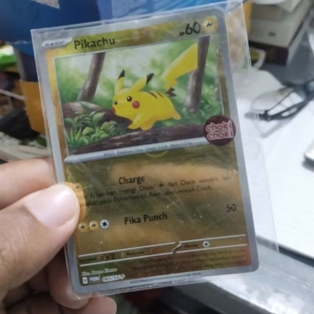 Pikachu Hologram Kartu Pokemon Choki-choki